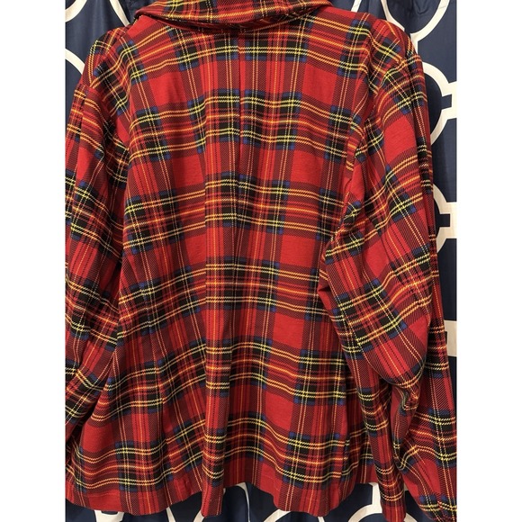 Betsey Johnson Torrid Plaid Tartan Red Blazer Jacket 4XL Punk Stretch - Picture 4 of 5